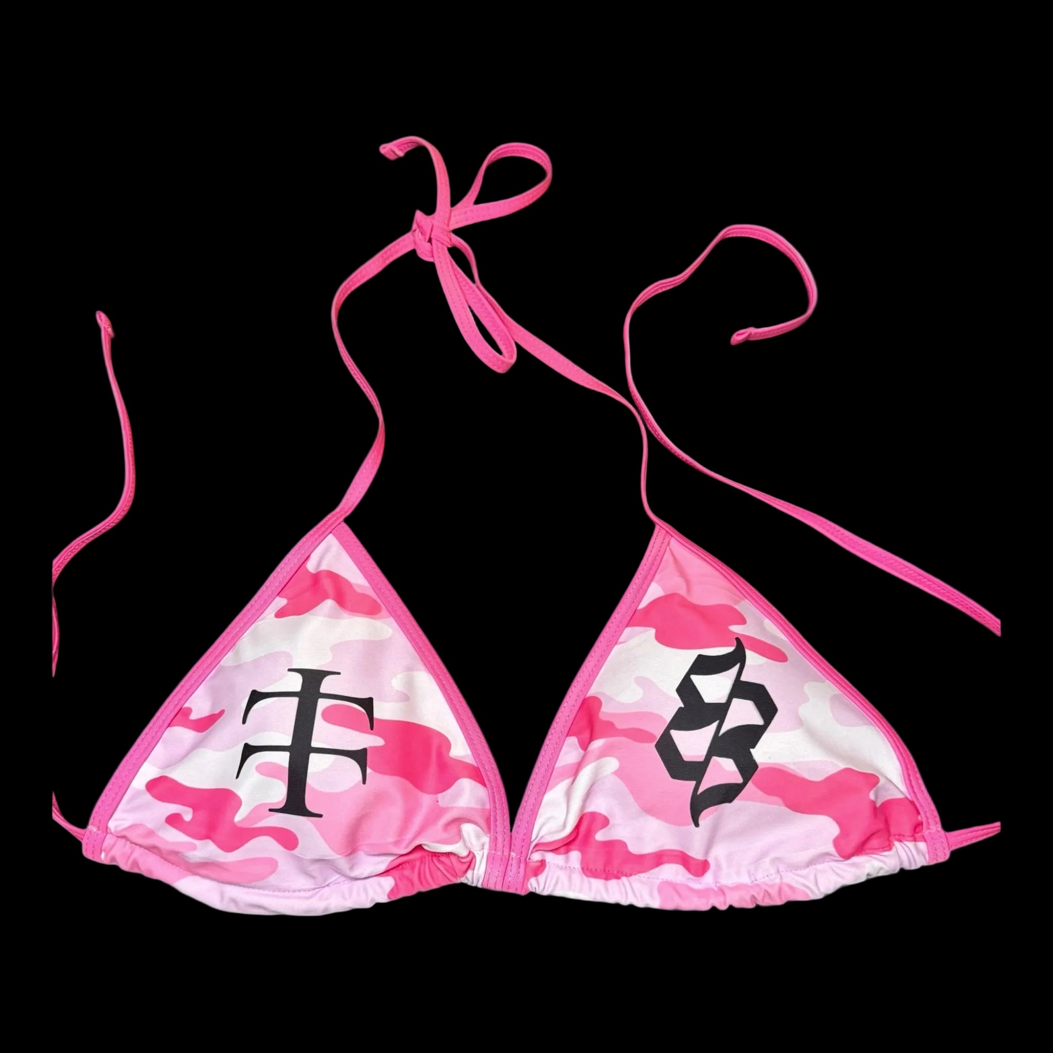 Pink camo bikini top