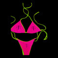 Neon pink and green full set bikini