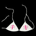 Hot pink and white bikini top