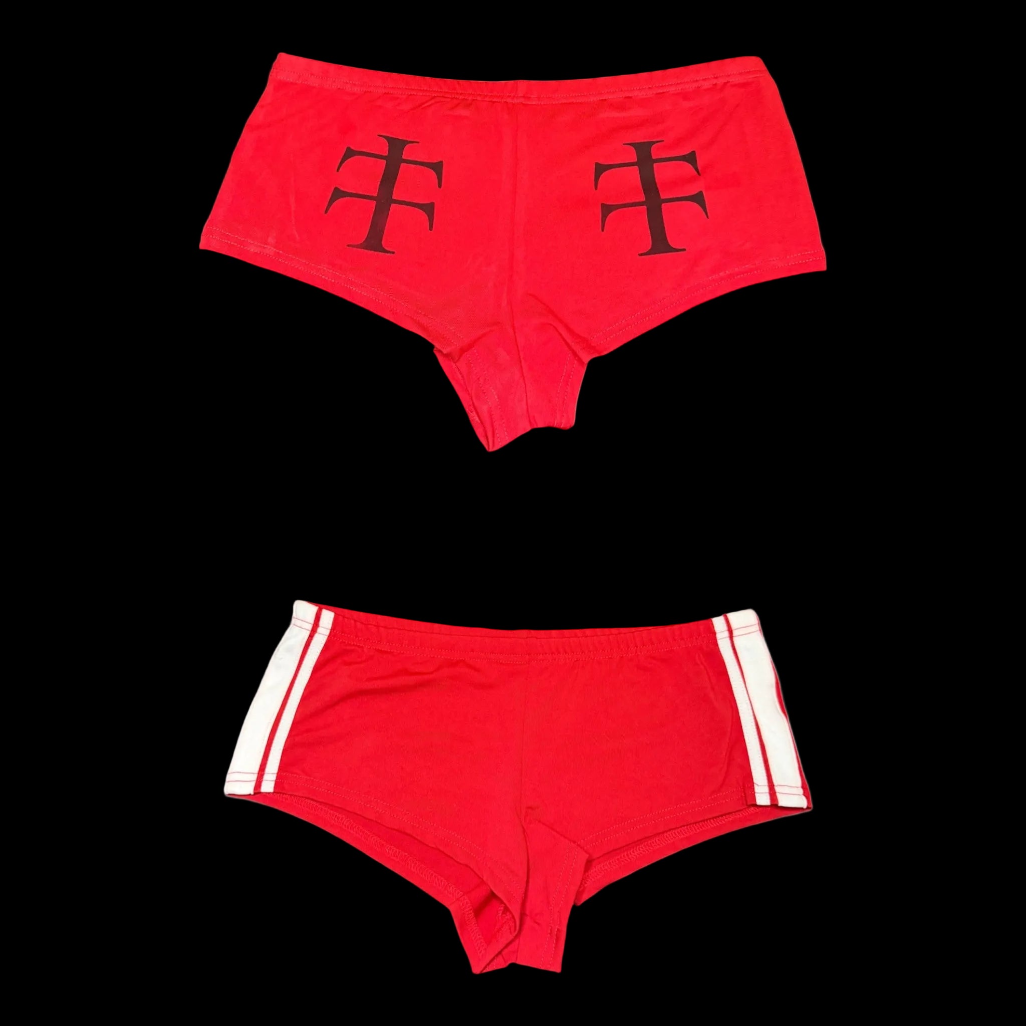 Mini red shorts