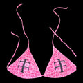 Pink cheetah print bikini top