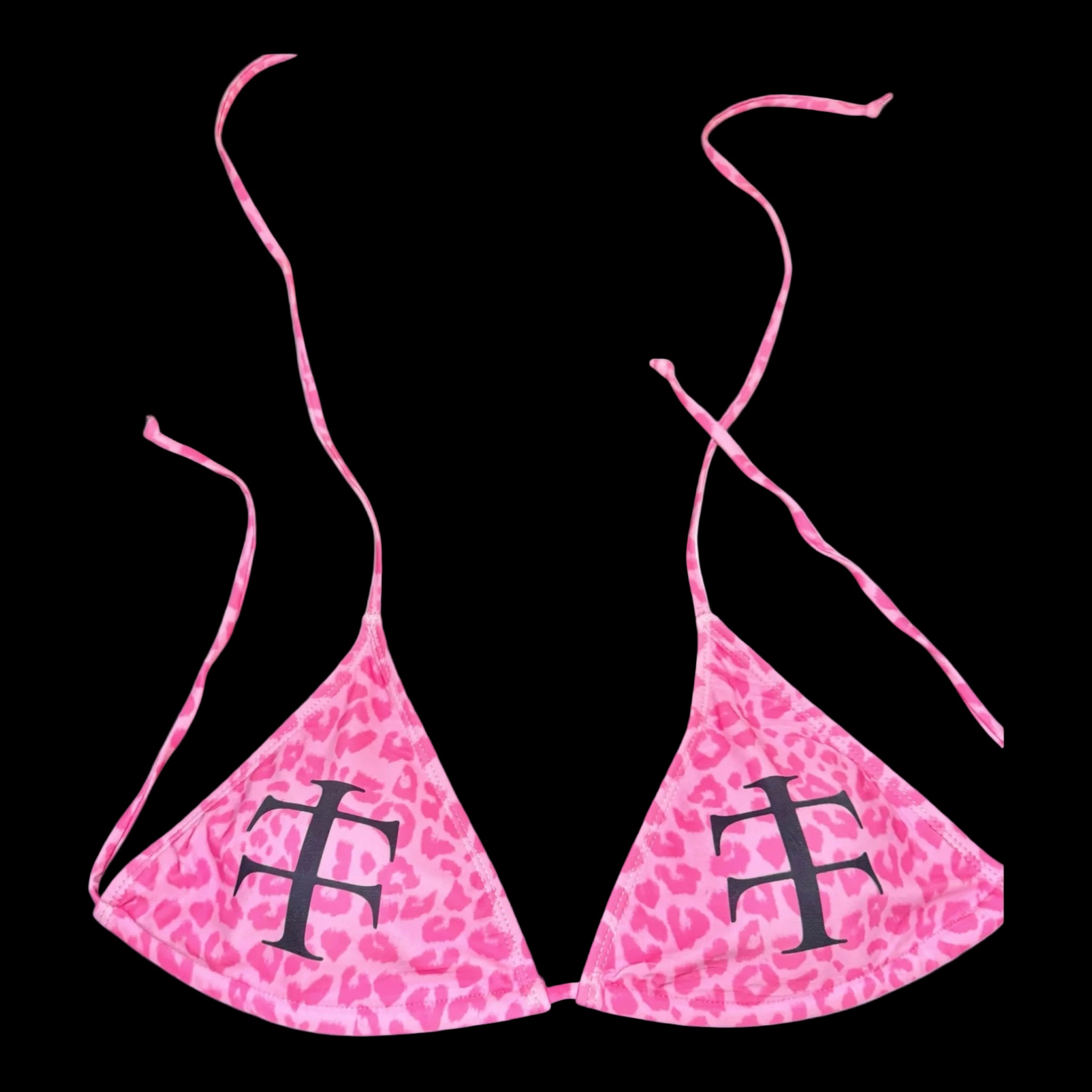 Pink cheetah print bikini top