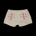 Baby pink and white shorts