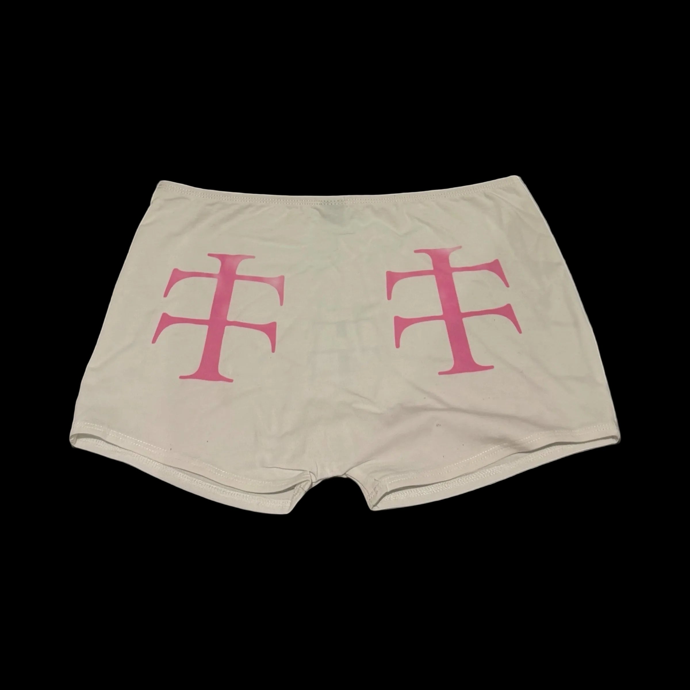 Baby pink and white shorts