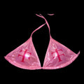 Hot pink metallic bikini top