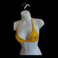 Mustard yellow eyelet bikini top