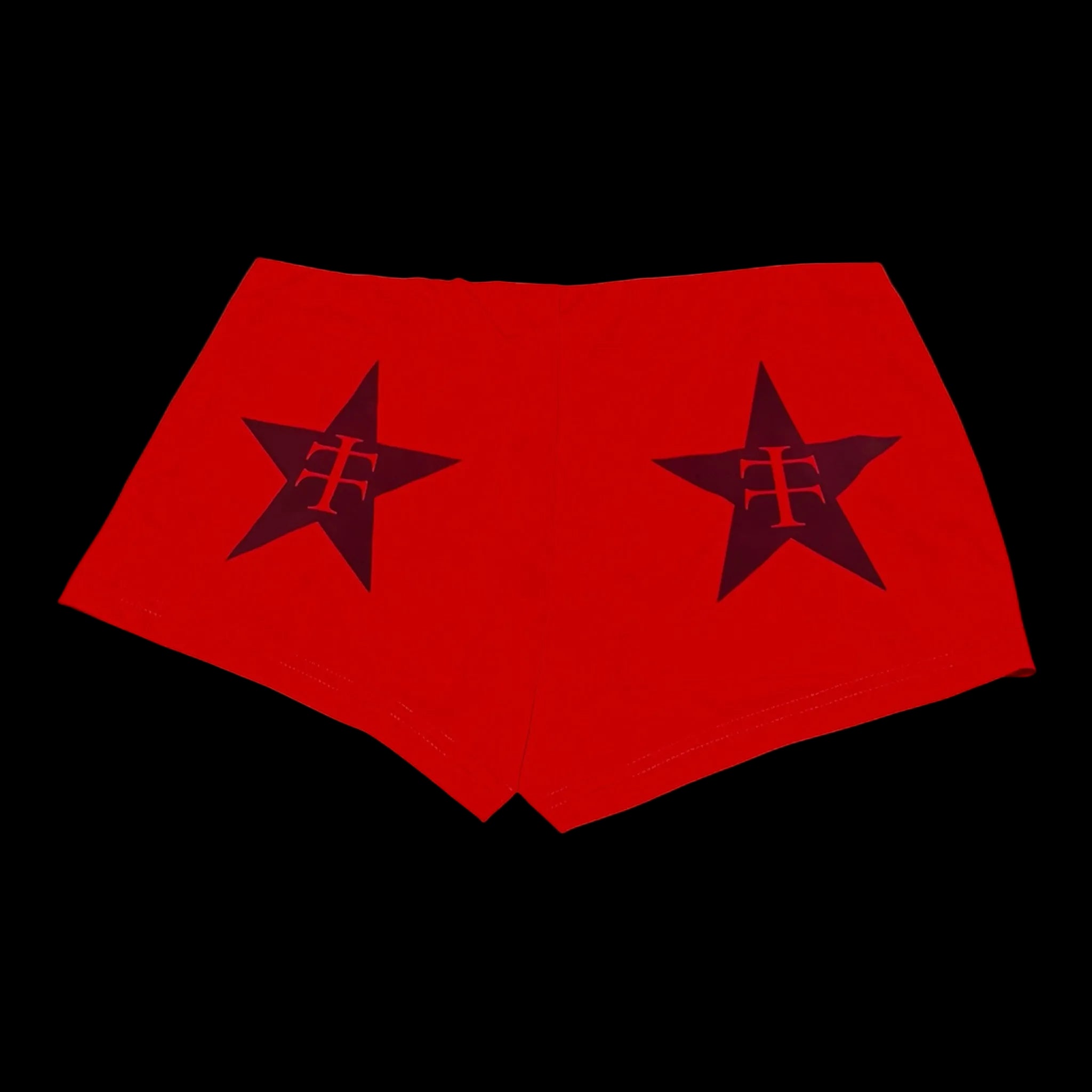 Red star mini shorts