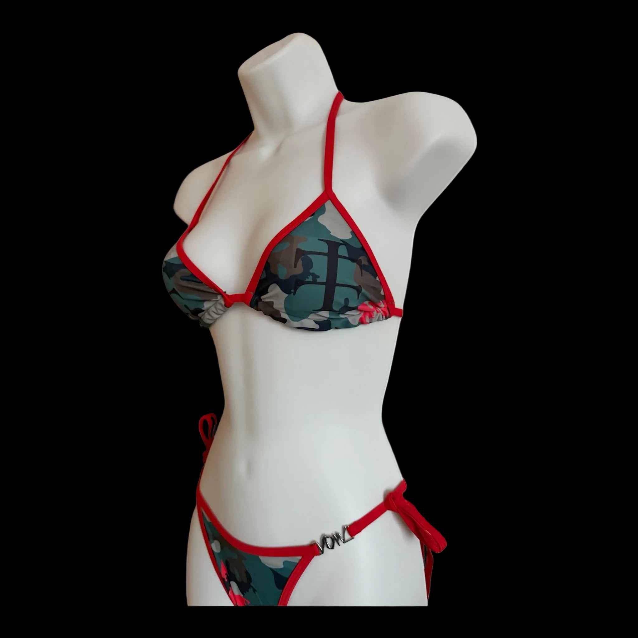 Red and camo full set bikini