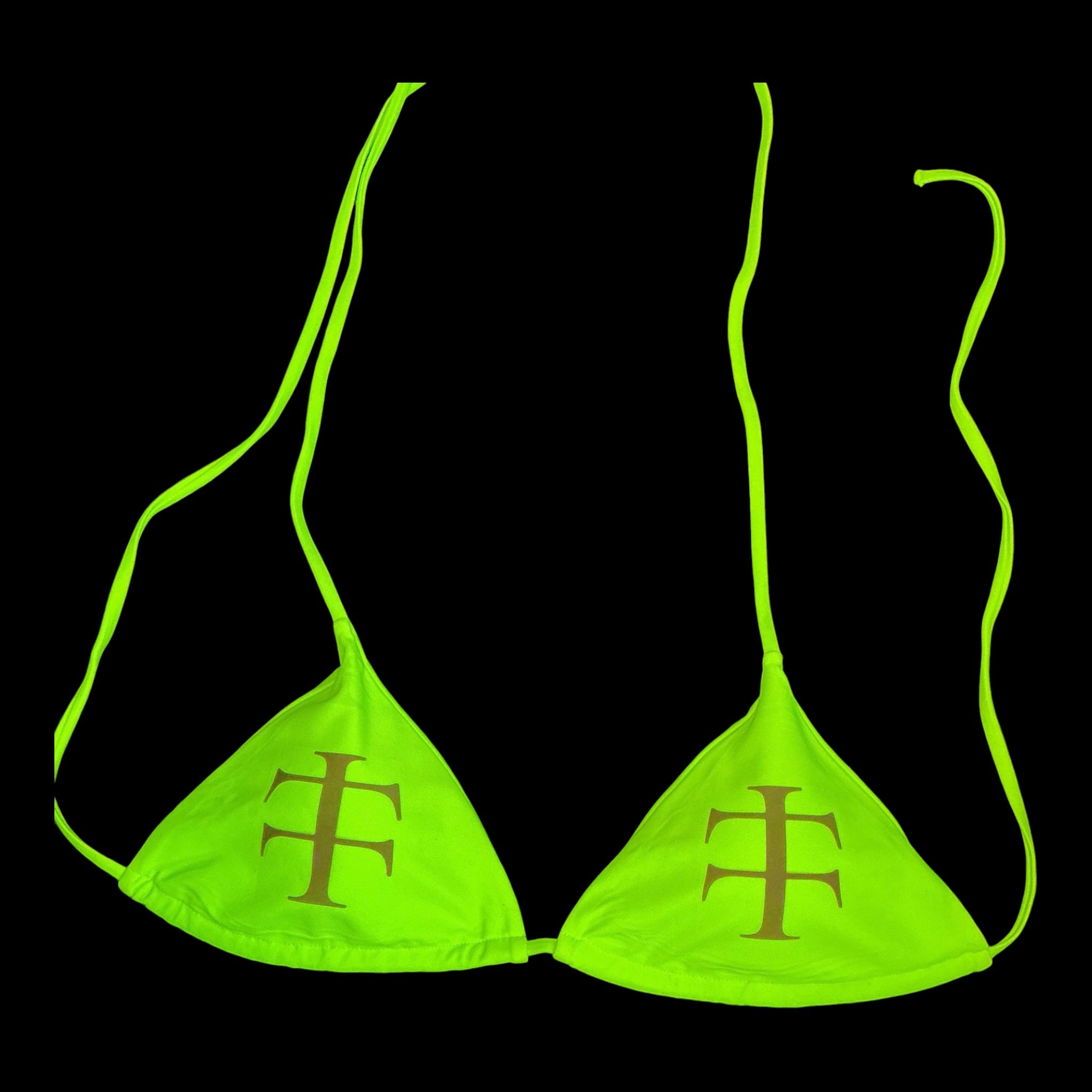 Neon green bikini top