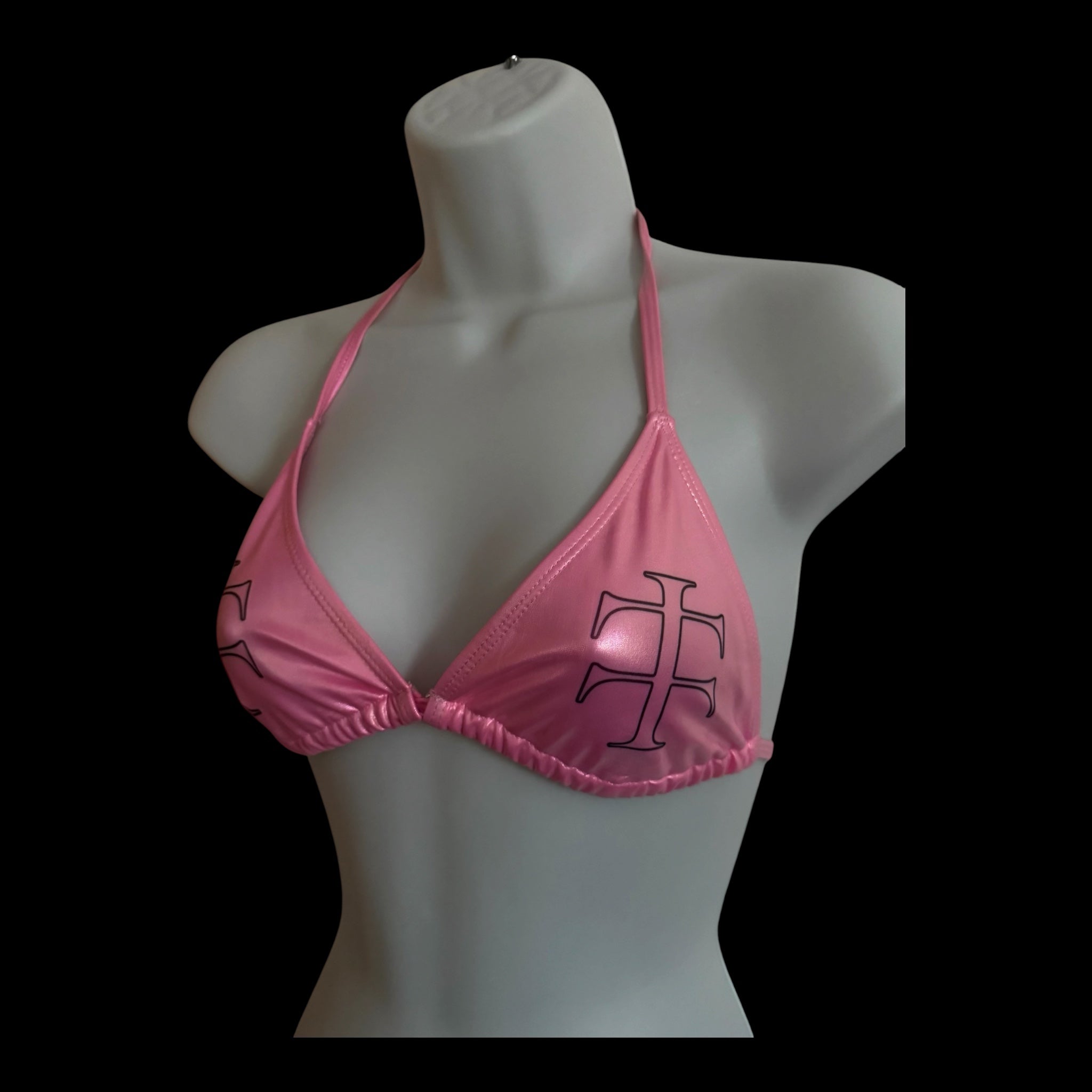 Metallic pink outline bikini top