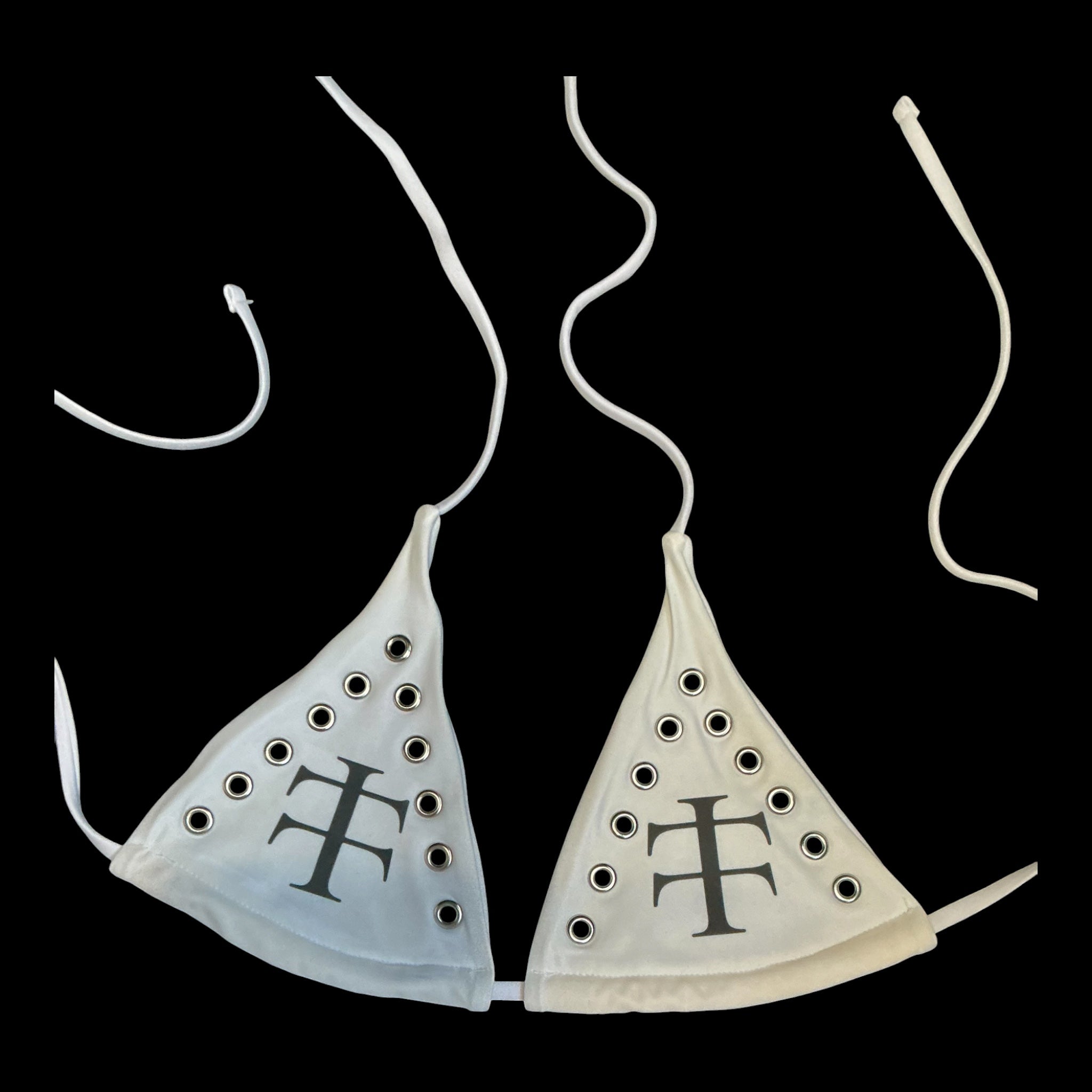 White eyelet bikini top